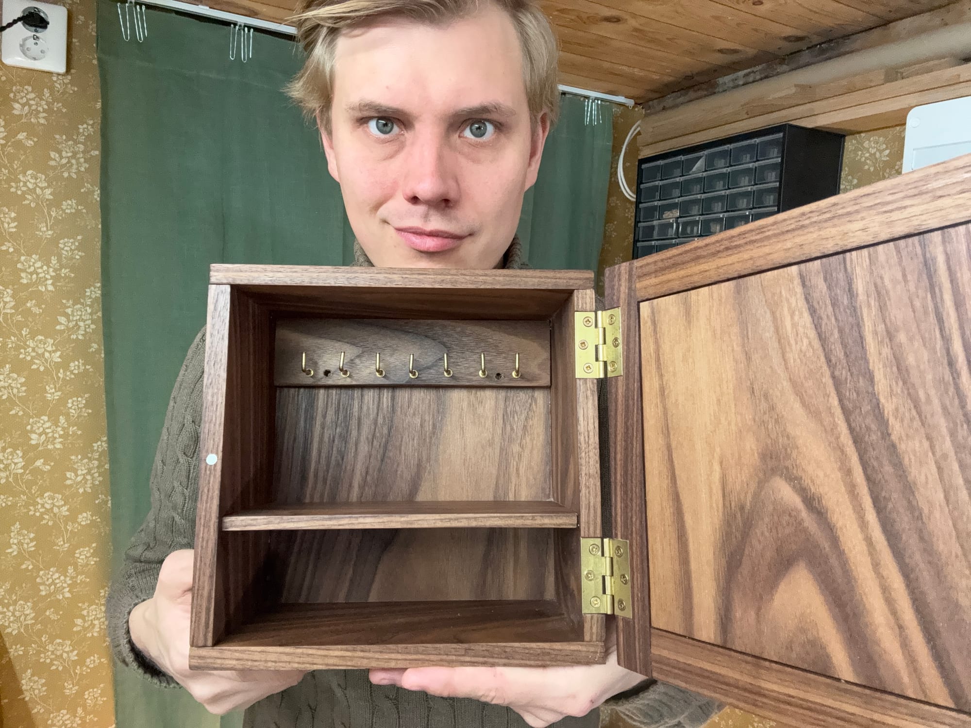 Walnut Key Cabinet